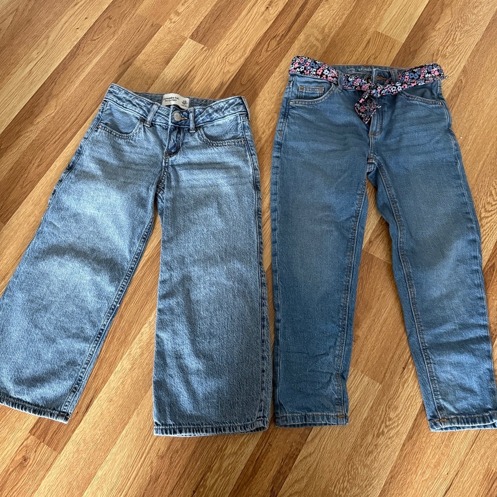 2 pair kids jeans- Abercrombie and denim co